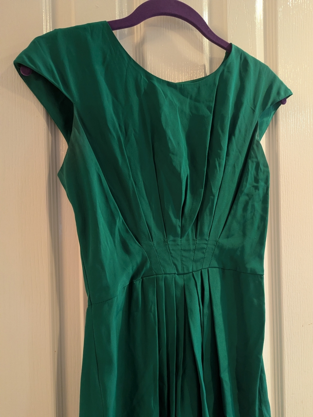 Amanda Uprichard Gabby Pintuck Pleat Silk Dress - Picture 2 of 7